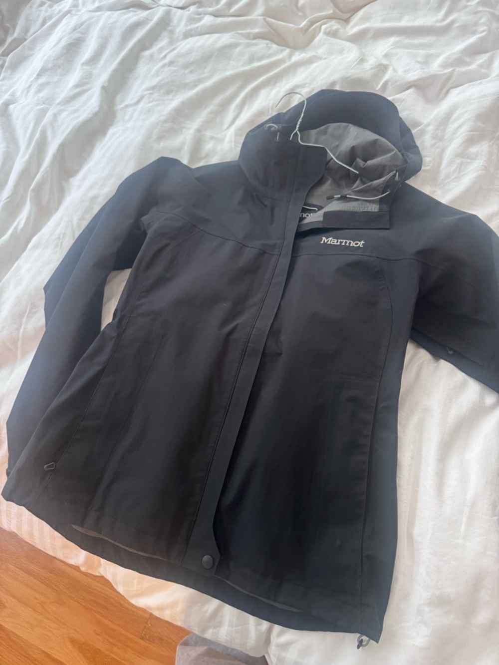 Marmot Black Waterproof Hooded Shell Jacket
